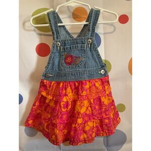 Vintage 90’s Oshkosh Girls Overall Dress Size 12 Months